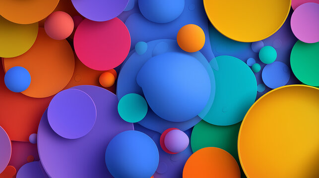 Abstract colorful 3D circles float dynamically against a soft background, creating a vibrant, modern, and visually engaging digital composition.