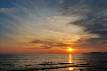 Sunset over the sea