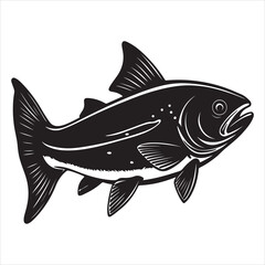 Fototapeta premium A Vibrant Close-up of a Salmon, a Majestic and Delicious Fish with a Sleek, Silver Body and Distinctive Pink Flesh