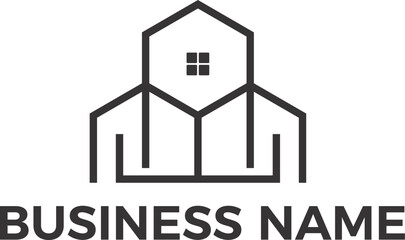 Real Estate property house interior design minimalist logo design in editable vector file and PNG Transparent file
