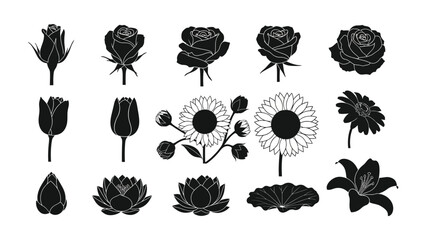 Floral Silhouettes: A captivating array of delicate flower silhouettes, each delicately crafted to celebrate the understated beauty and timeless charm of botanical designs.