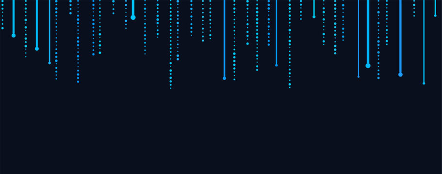 Futuristic vector tech background with blue dotted lines on dark surface.