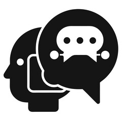 Chatbot robot face with speech bubble vector