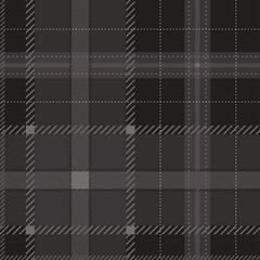 Light brwon black tartan plaid seamless pattern in darker tone