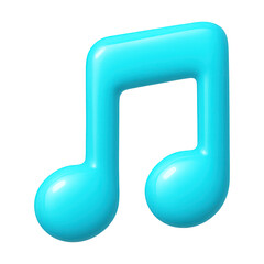 PNG Glossy blue musical note illustration.