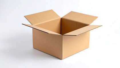Empty cardboard box on white background