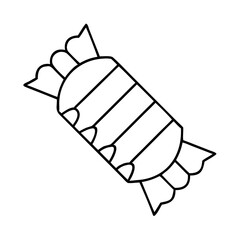 Candy drawing illustration: wrapped hard candy sketch for halloween trick or treat coloring page art