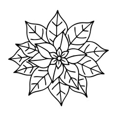 Obraz premium Downloadable poinsettia flower outline vector design for christmas holiday decoration ideas and art