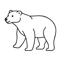 Illustration of a polar bear outline drawing for coloring pages and educational resources use vector art