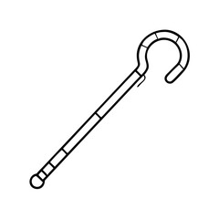 Explore ancient egyptian crook vector art: symbol of power, royalty and authority outline drawing