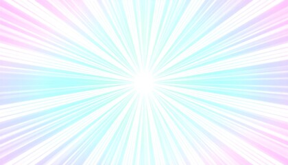 Obraz premium A radiating burst of pastel colors, with vibrant light rays converging to a central point, creating a cheerful and energetic graphic design.