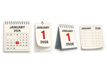 A set of four calendars with the first one being January 2016