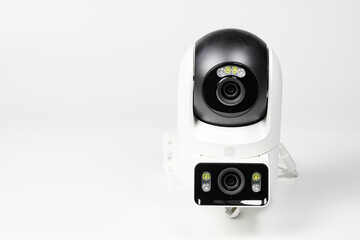 modern White, wireless wi-fi IP cameras, CCTV Cameras for security isolated on a white background.