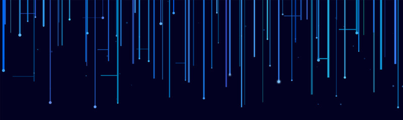 Futuristic vector tech background with vertical blue lines and dots.