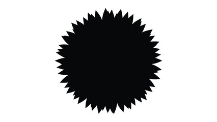 Dark Circular Glyph: A sleek, minimalist black circular glyph with radial spikes, perfect for conveying dynamism or adding a touch of edge to any project. 