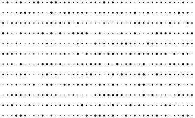 Geometric pattern of circles and dots forming horizontal lines on white background.