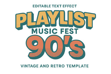 A 90s-themed music festival playlist template with a vintage and retro aesthetic
