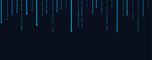 Futuristic digital lines on dark background with blue dots. © Oleksii Bezrodnii