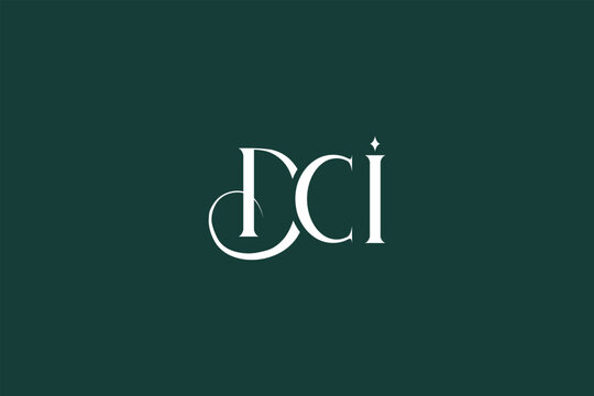 Initial DCI creative letter logo design. Elegant Monogram Logo Design with Decorative Elements and Typography