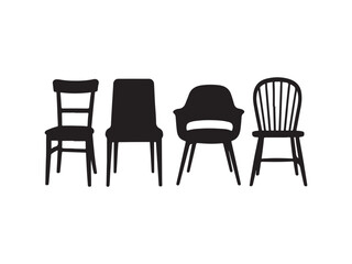 set of chair silhouette vector illustration design
