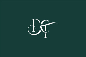 Initial DCT creative letter logo design. Elegant Monogram Logo Design with Decorative Elements and Typography