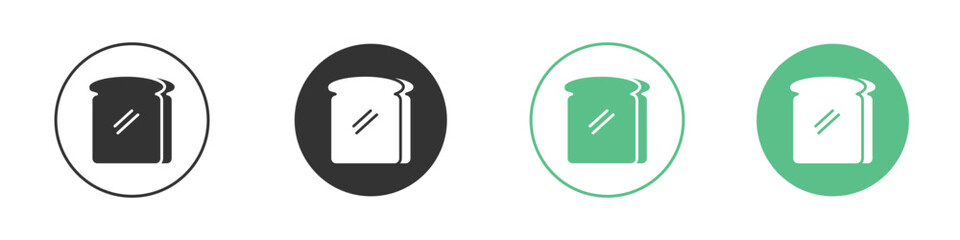 White bread icons silhouette in flat black style.