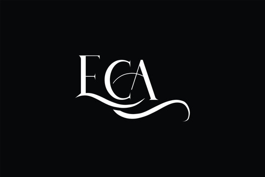 Initial ECA creative letter logo design. Elegant Monogram Logo Design with Decorative Elements and Typography