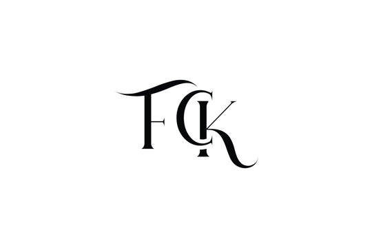Initial FCK creative letter logo design. Elegant Monogram Logo Design with Decorative Elements and Typography