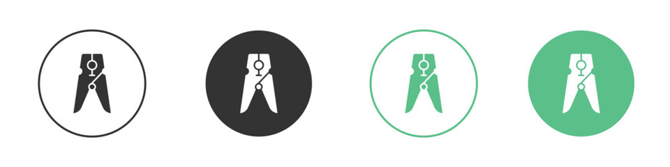 Peg icons silhouette in flat black style.