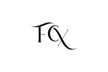Initial FCX creative letter logo design. Elegant Monogram Logo Design with Decorative Elements and Typography