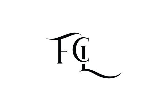 Initial FCL creative letter logo design. Elegant Monogram Logo Design with Decorative Elements and Typography