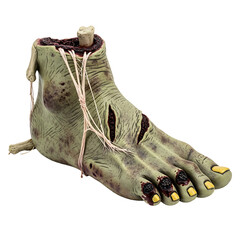 Severed zombie foot halloween decoration : elements for halloween on transparent background