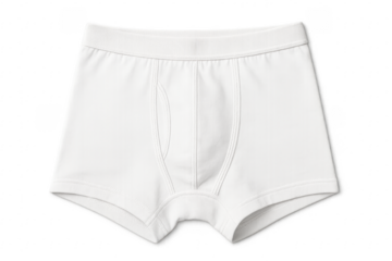 White Boxer Shorts Isolated on Transparent Background Representing Men's Underwear