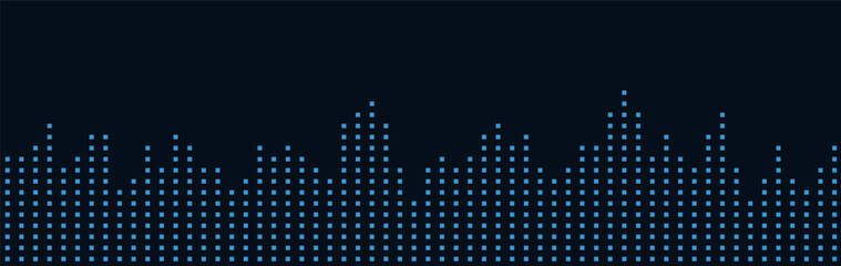 Obraz premium Futuristic vector tech background with digital skyline design.