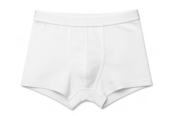 White boxer shorts isolated on transparent background