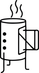 Illustrator Vector Charcoal chimney starter black and white silhouette