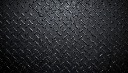 A close-up view of a dark gray metal surface with a diamond-patterned texture, showcasing a rich, industrial aesthetic.
