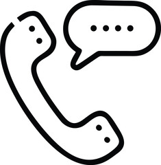 Vector art of phone icon with speech bubble representing communication, support, and customer service, suitable for websites, apps, and graphic designs related to contact and assistance