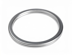 Three Metallic Silver Rings Object on White Background With Shiny Finish