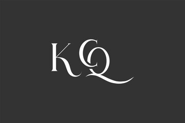 Initial KCQ creative letter logo design. Elegant Monogram Logo Design with Decorative Elements and Typography