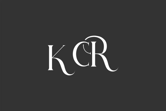 Initial KCR creative letter logo design. Elegant Monogram Logo Design with Decorative Elements and Typography