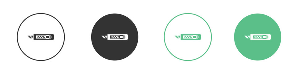Cutter icons silhouette in flat black style.