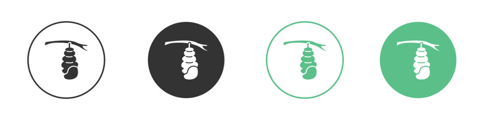 Cocoon icons silhouette in flat black style.