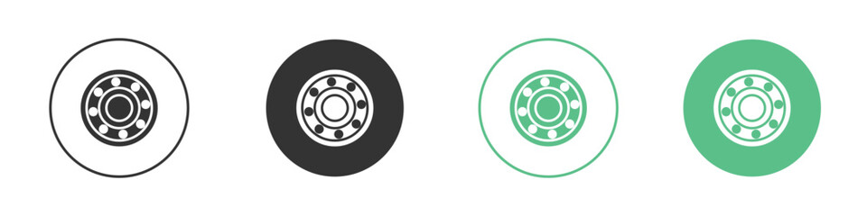 Car bearing icons silhouette in flat black style.