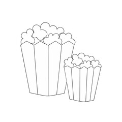 continuous one line drawing of popcorn popcorn box jpg