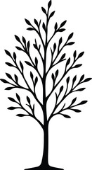 Illustrator Vector Simple tree botanical design decorative element silhouette