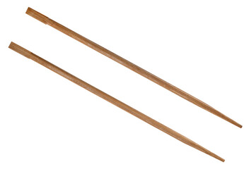 Bamboo wooden chopsticks isolated on a transparent background. PNG.