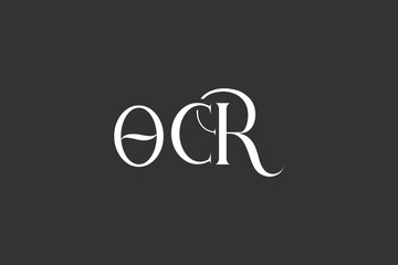Initial OCR creative letter logo design. Elegant Monogram Logo Design with Decorative Elements and Typography