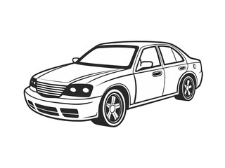 Fototapeta premium hand drawn car illustration jpg on white background