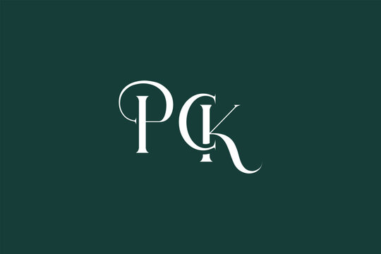 Initial PCK creative letter logo design. Elegant Monogram Logo Design with Decorative Elements and Typography